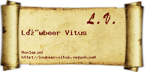 Löwbeer Vitus névjegykártya